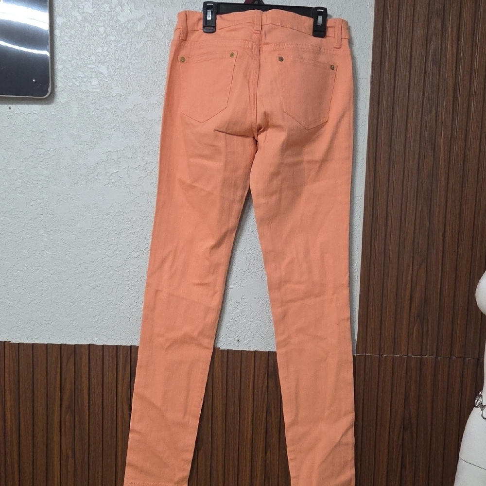 Women's Peach Orange Skinny Jeans Size 7 Pastel Summer Denim